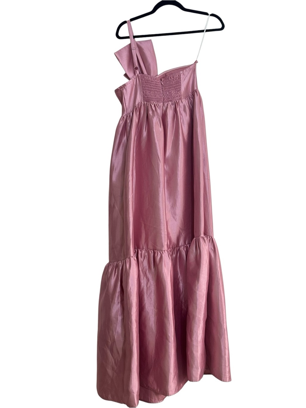 NEW Petal & Pup Betina Pink One-Shoulder Bow Tiered Dress, Small - Picture 5 of 7